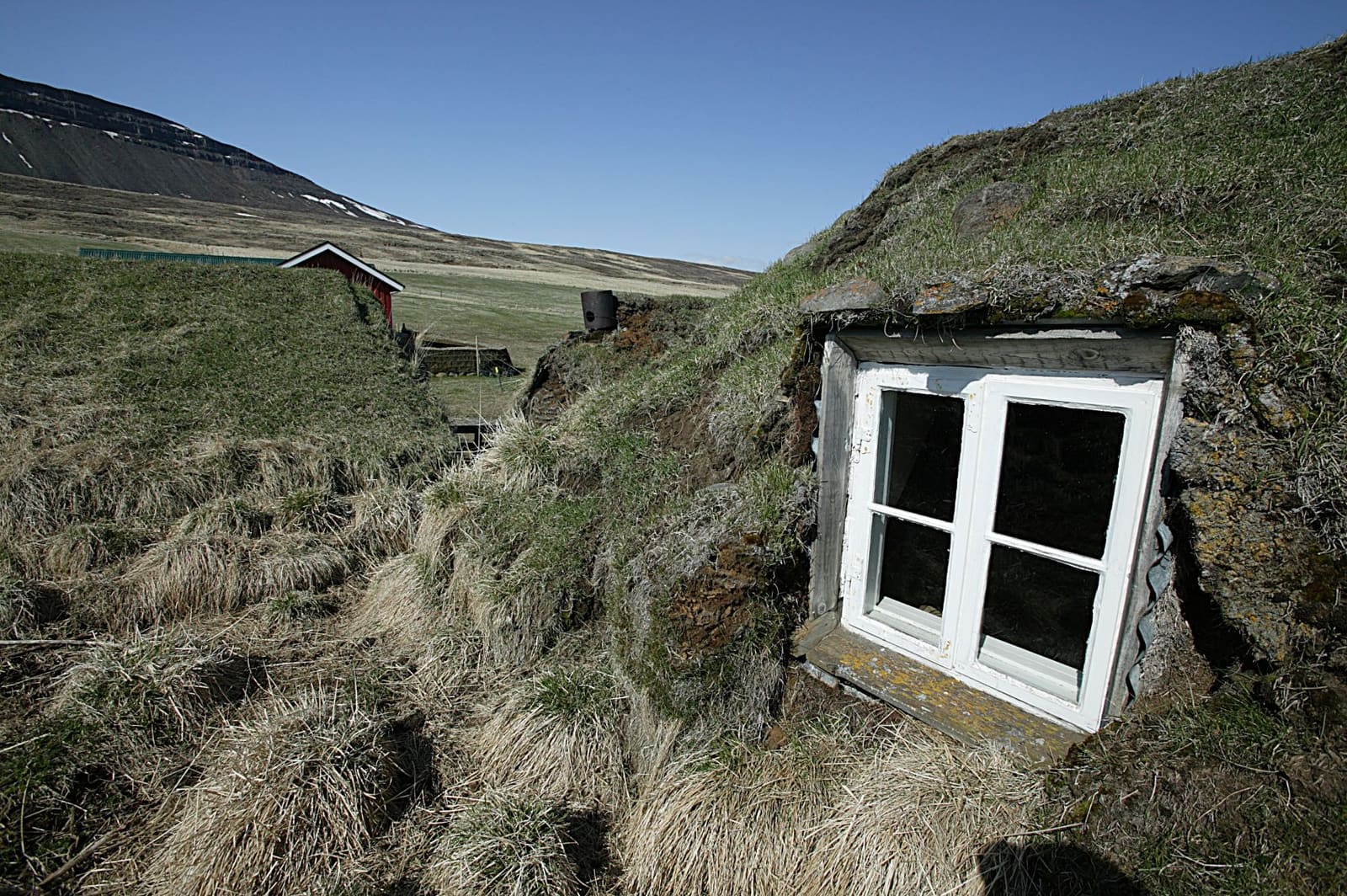 Bustarfell turf farm buildings preserved as part of the National Museum historic-house collection.