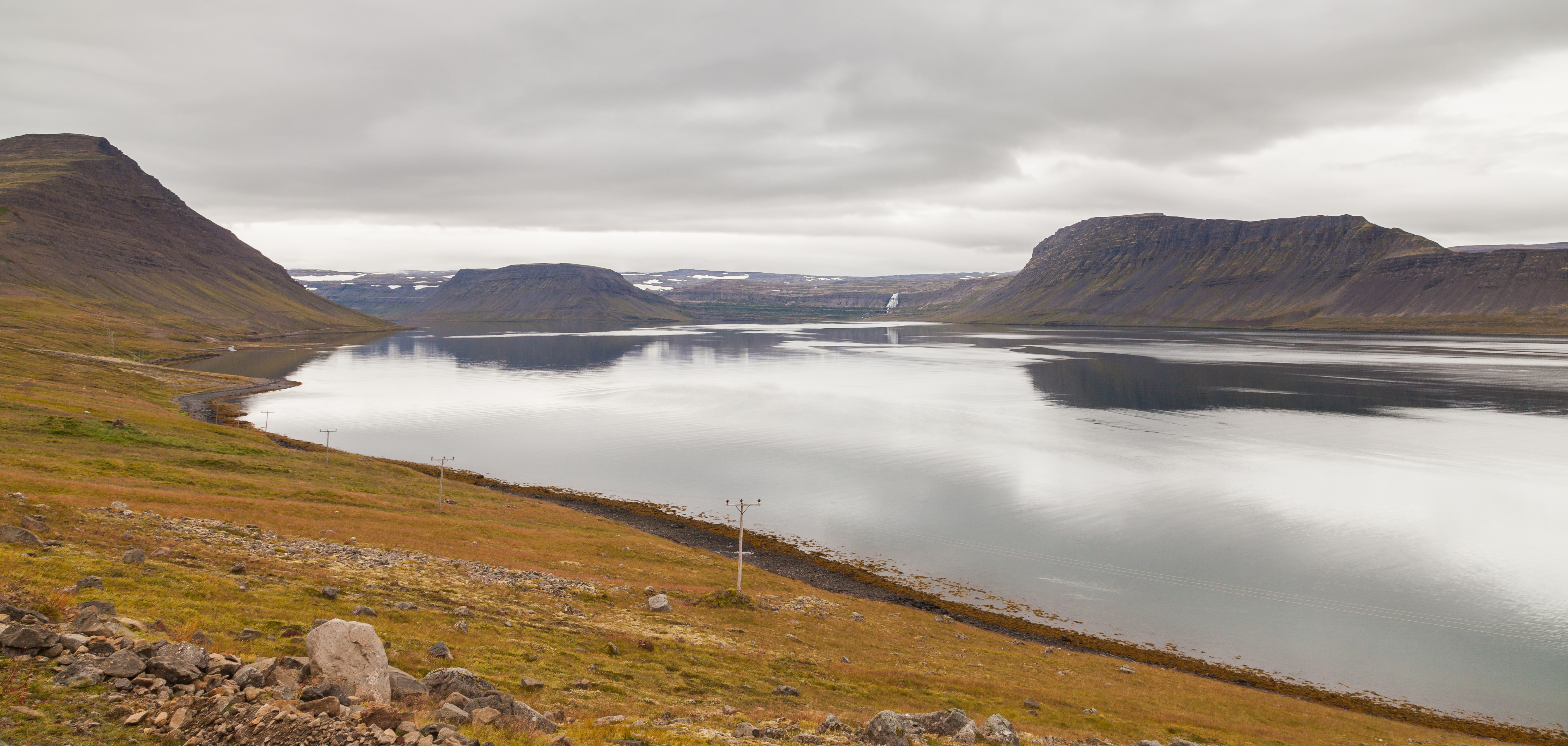 Arnarfjordur fjord landscape near the Westfjords route to Dynjandi.