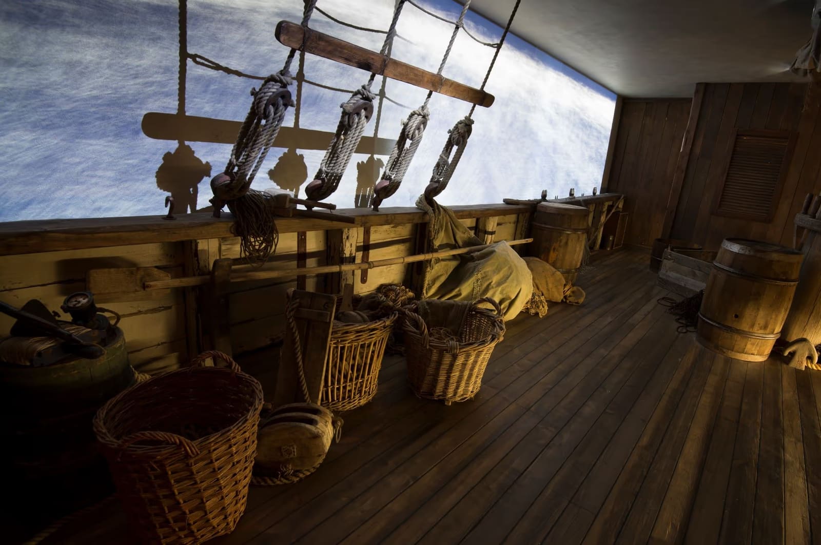 Detailed exhibition displays inside the French Museum in Fáskrúðsfjörður.
