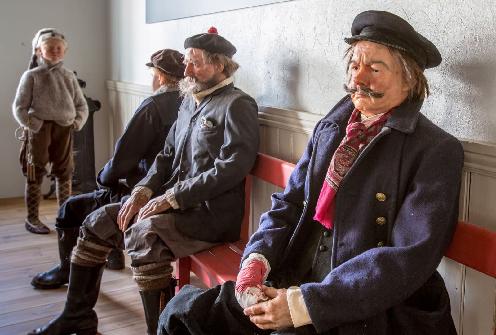 Museum exhibition scene about French fishermen inside the French Museum in Fáskrúðsfjörður.