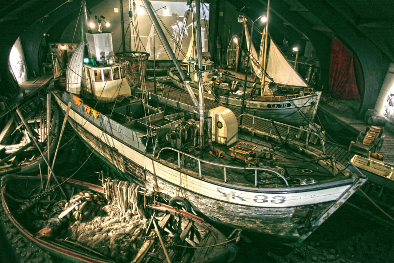 Grána factory building at the Herring Era Museum in Siglufjörður.