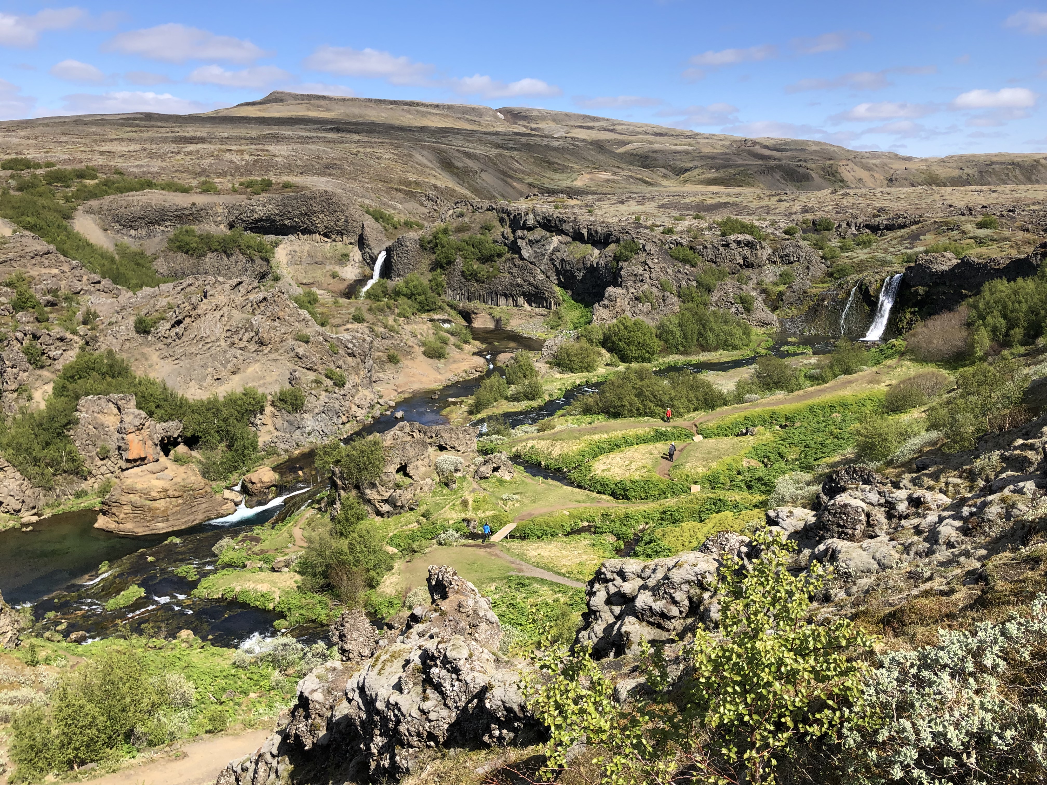 Protected landscape around Gjáin and Háifoss in Þjórsárdalur near the Hólaskógur route area.