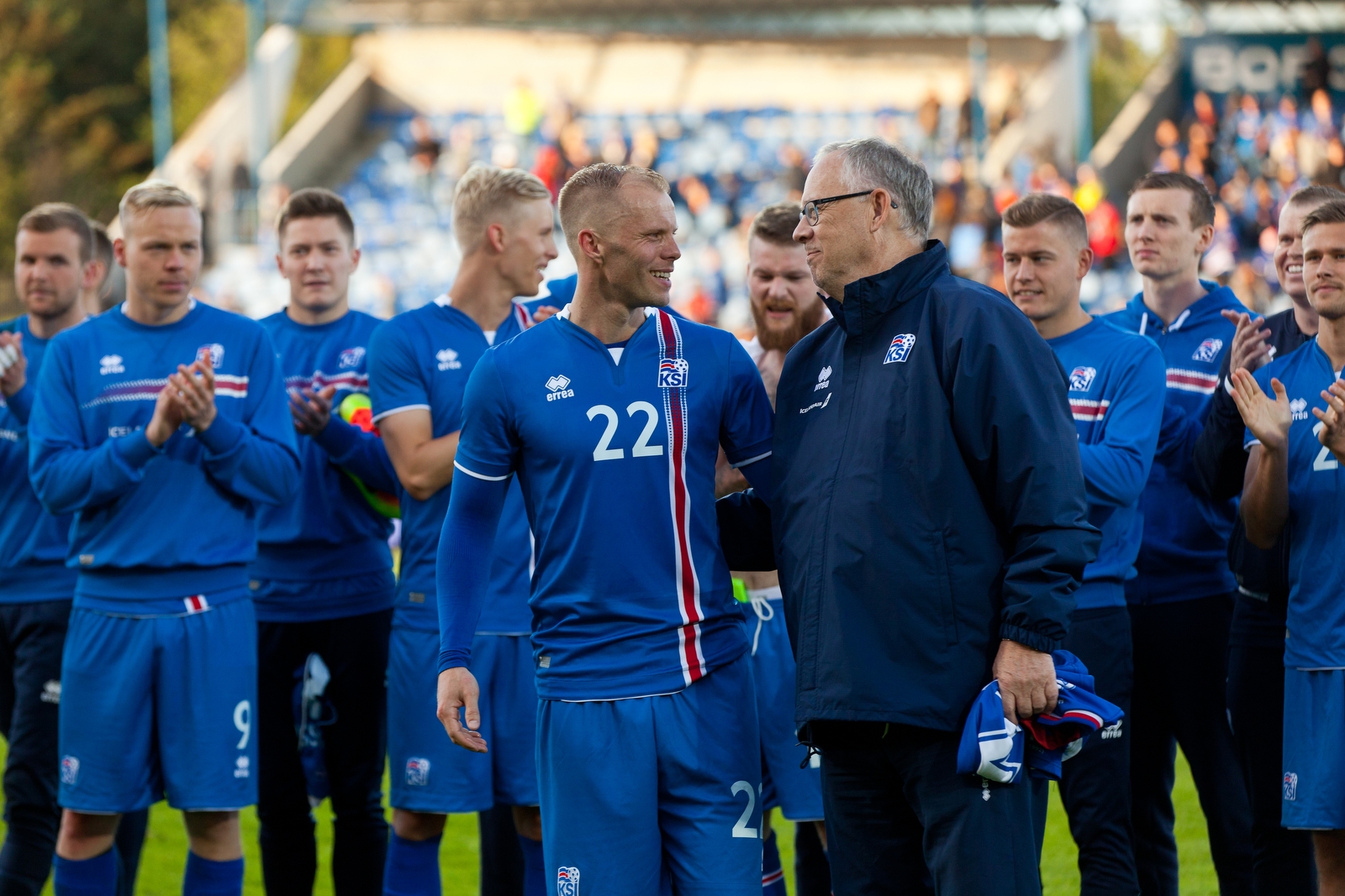 A lively public gathering at Ingólfstorg during a city-center event in Reykjavík.