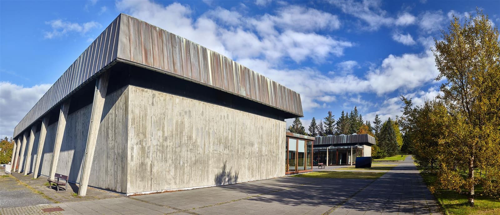 Kjarvalsstaðir Art Museum exterior beside Klambratún Park in Reykjavík
