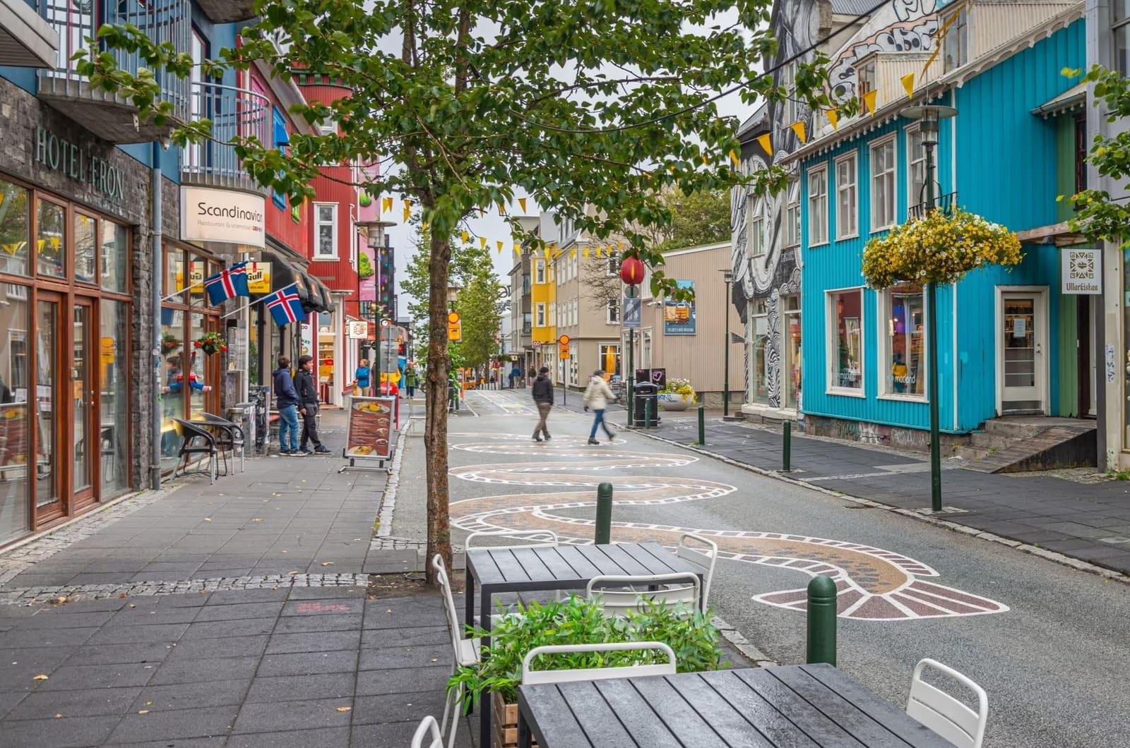 Laugavegur street in Reykjavík, a city-walk context image for planning short landmark stops.