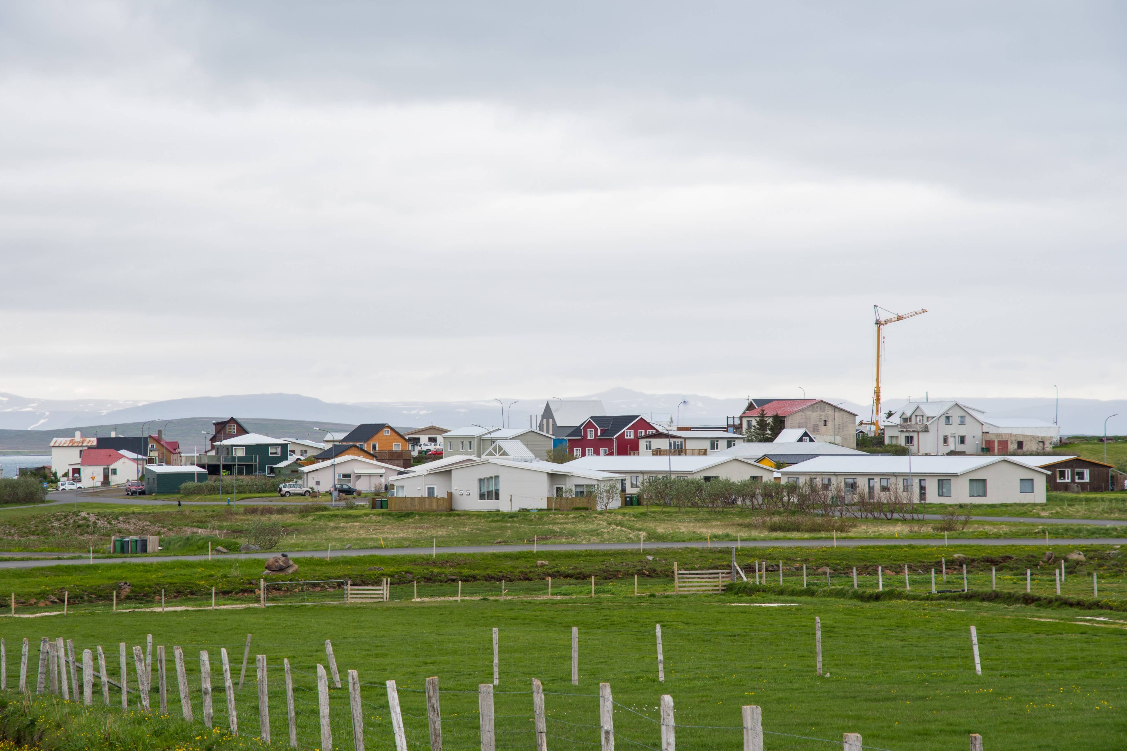 Far view of Þórshöfn near the Langanes Peninsula.