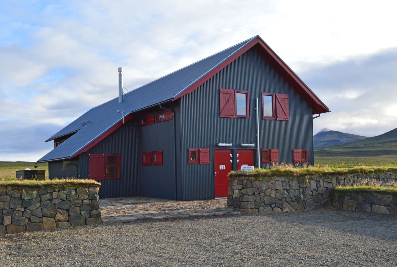 Laugarfell mountain hut and visitor building in the East Iceland highlands.
