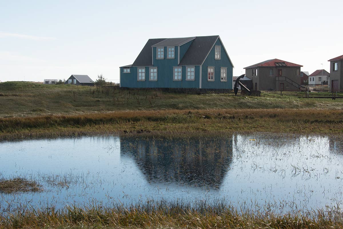 Sandgerði village near the Miðnesheiði side of Reykjanes.
