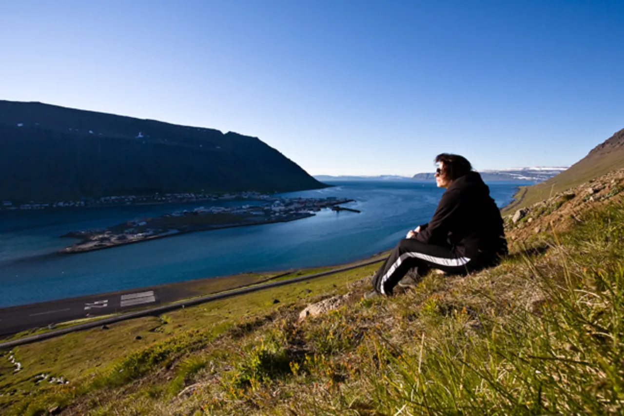 Official Visit Westfjords view of Naustahvilft above Ísafjörður and Skutulsfjörður.