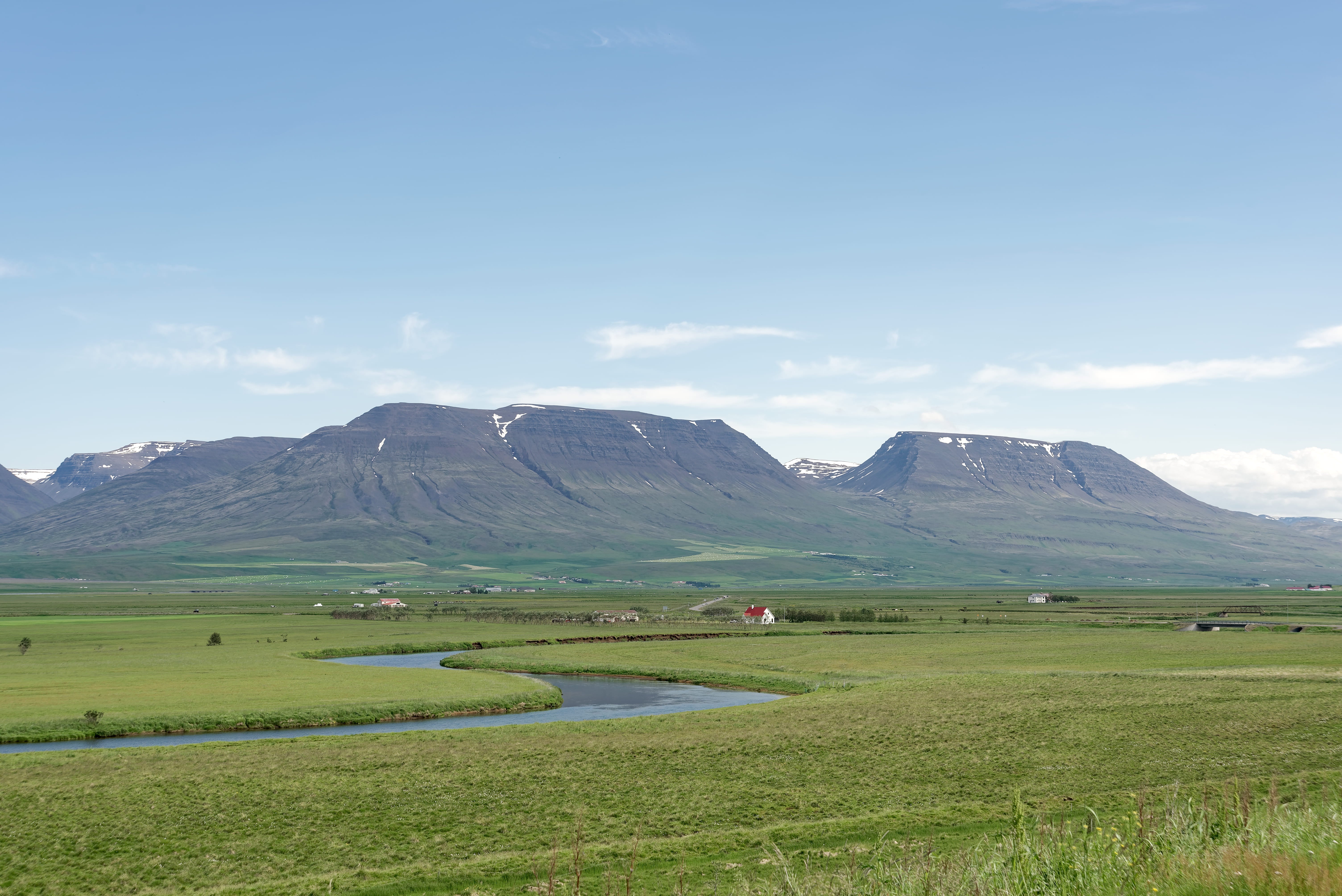 The Svartá river valley near Ullarfoss in North Iceland.