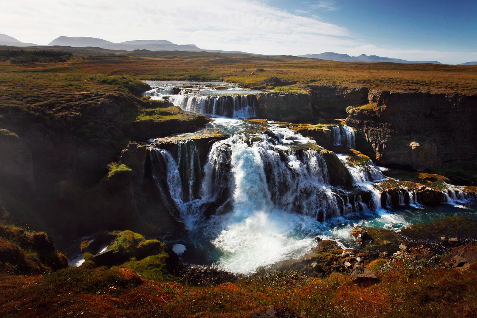 Reykjafoss waterfall in Skagafjörður near Varmahlíð.