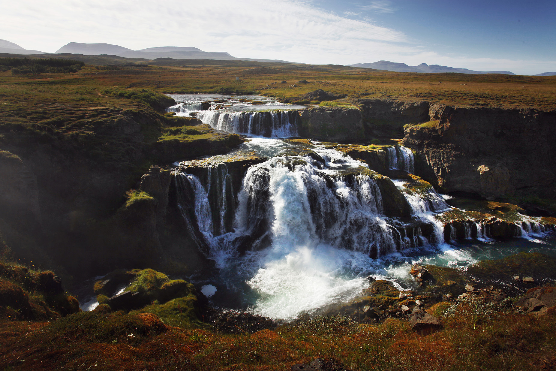Reykjafoss waterfall in Skagafjörður near Varmahlíð.