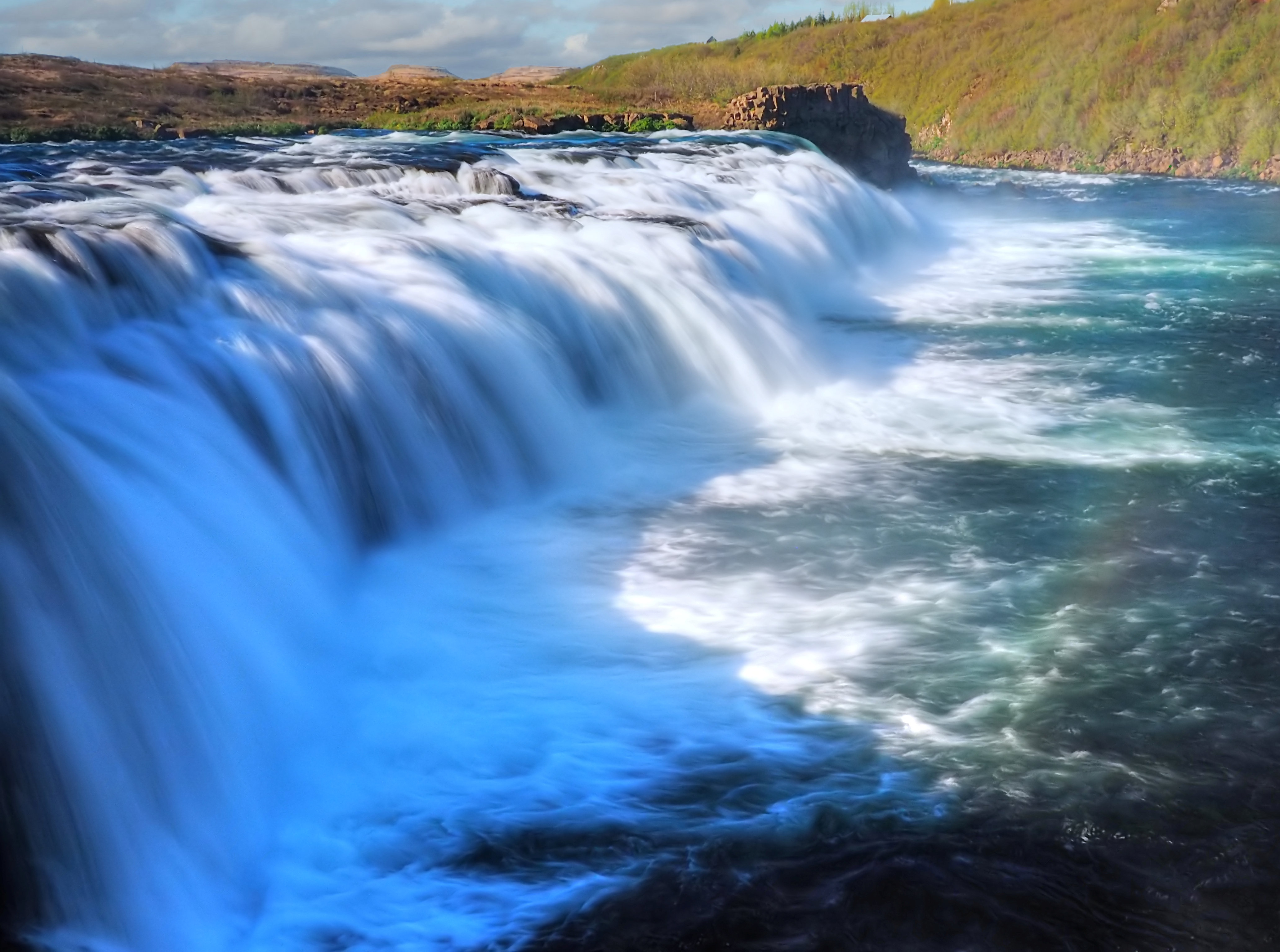 Close view over the water at Faxi or Vatnsleysufoss on the Tungufljot River.
