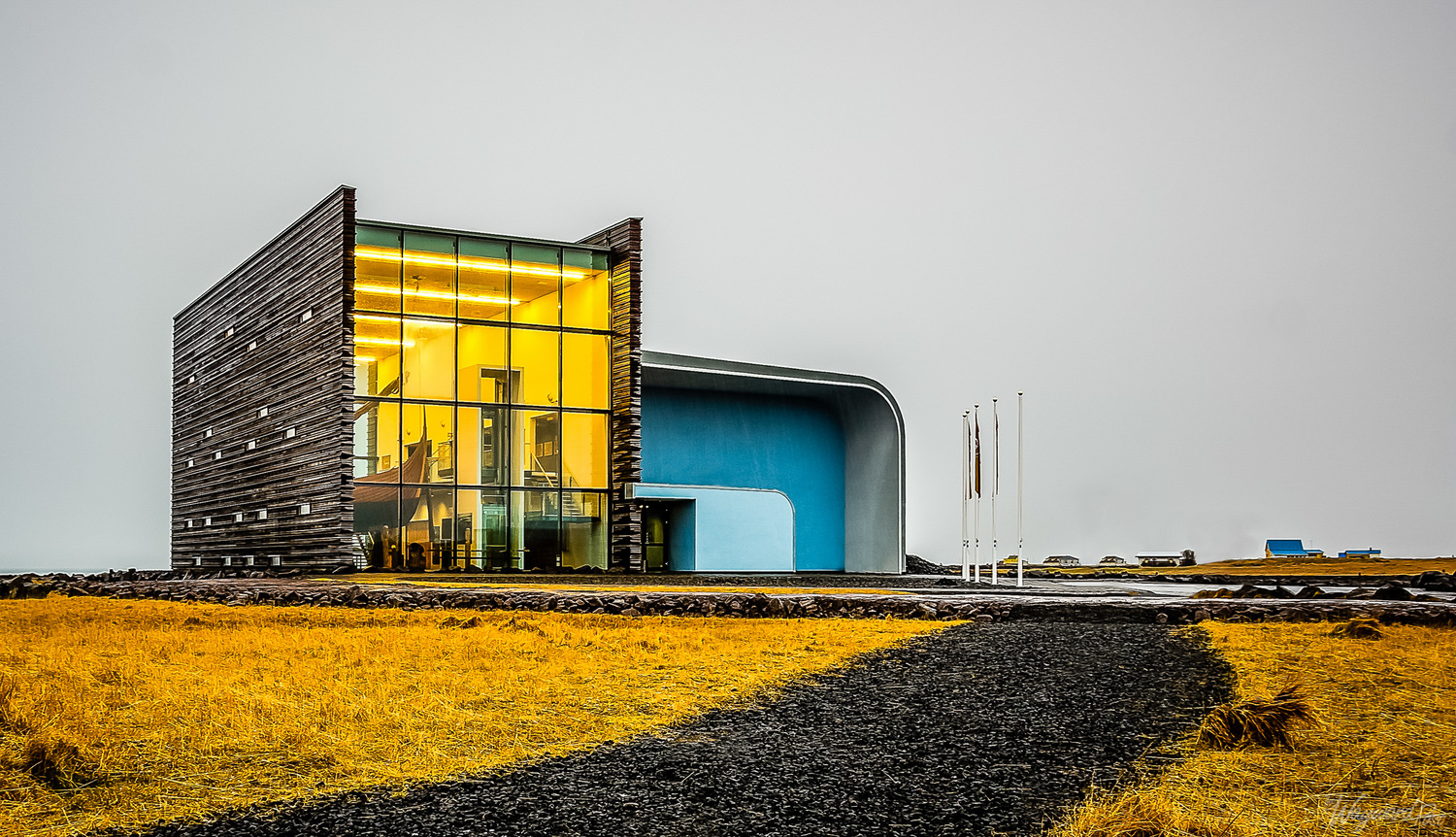 Viking World's modern shoreline building in Reykjanesbær.