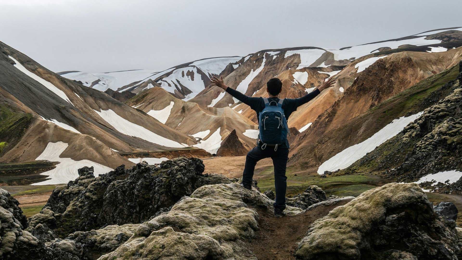 Colorful Landmannalaugar mountains in the Icelandic Highlands