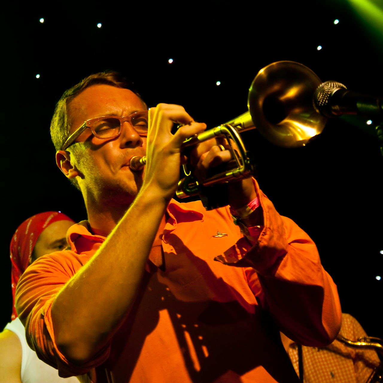 Ari Bragi Kárason playing trumpet at Iceland Airwaves in 2010