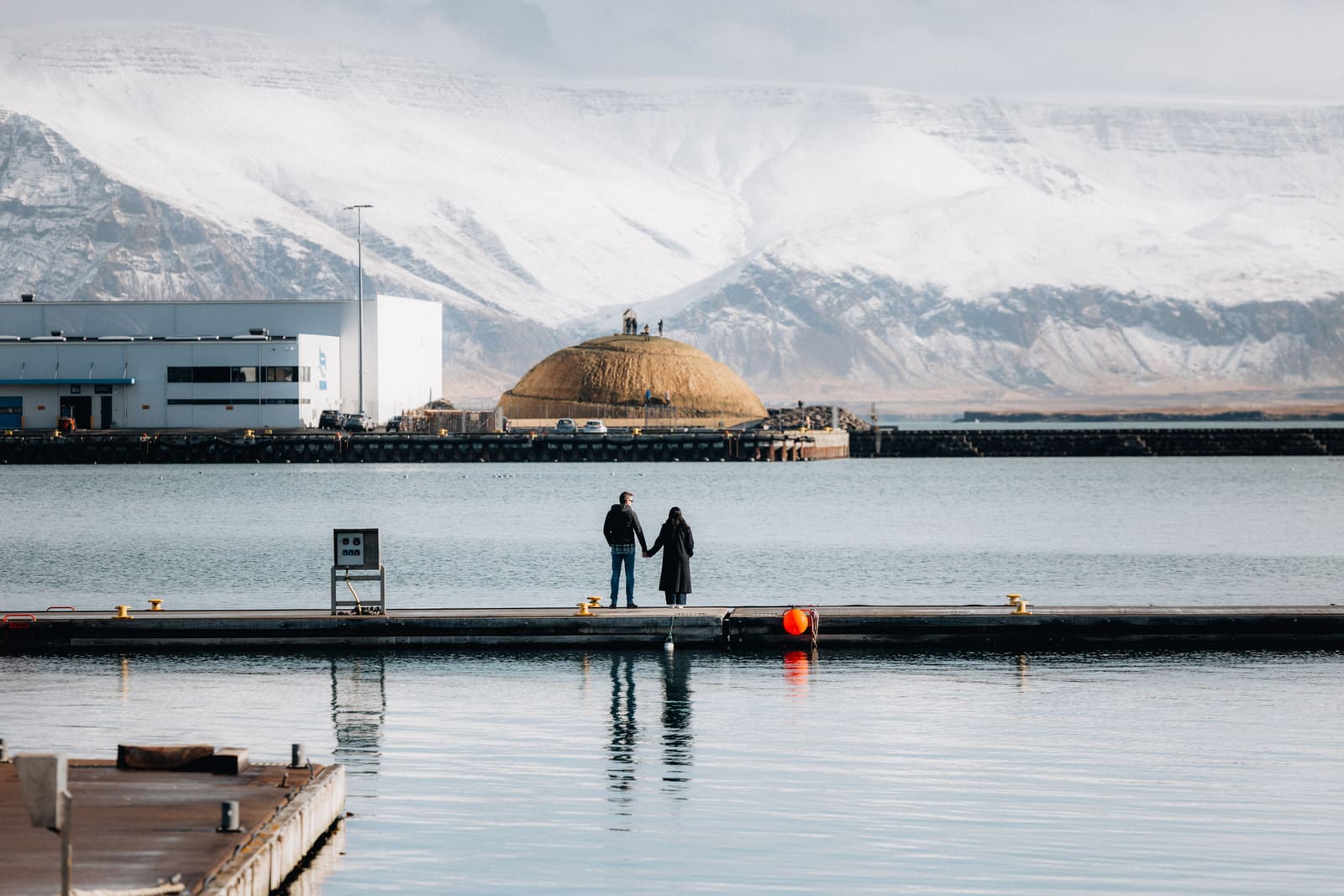 Reykjavik Old Harbour waterfront beside Faxafloi Bay.