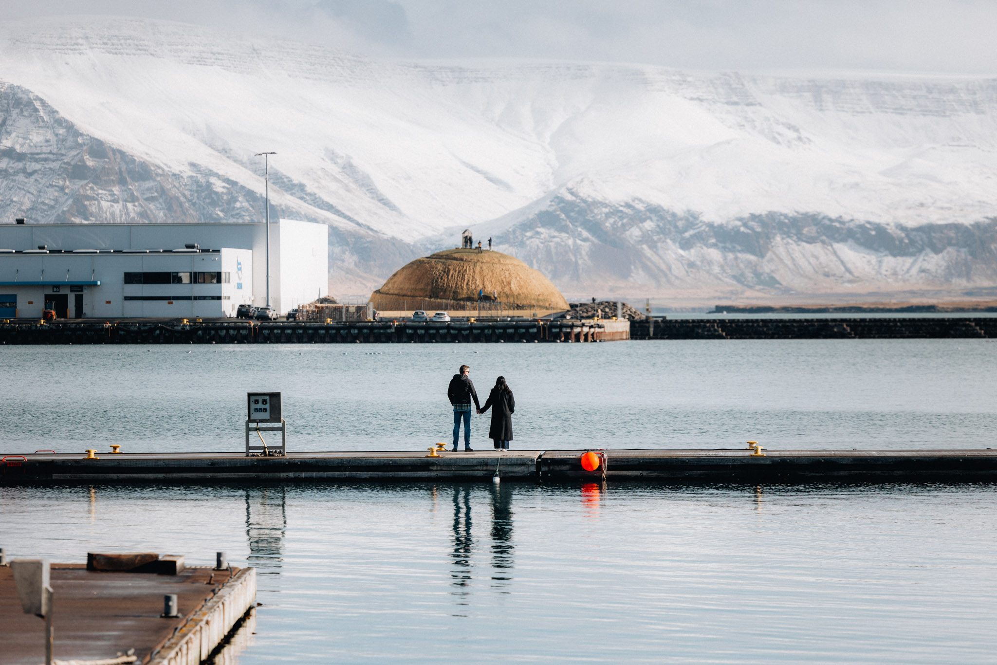 Reykjavik Old Harbour waterfront beside Faxafloi Bay.