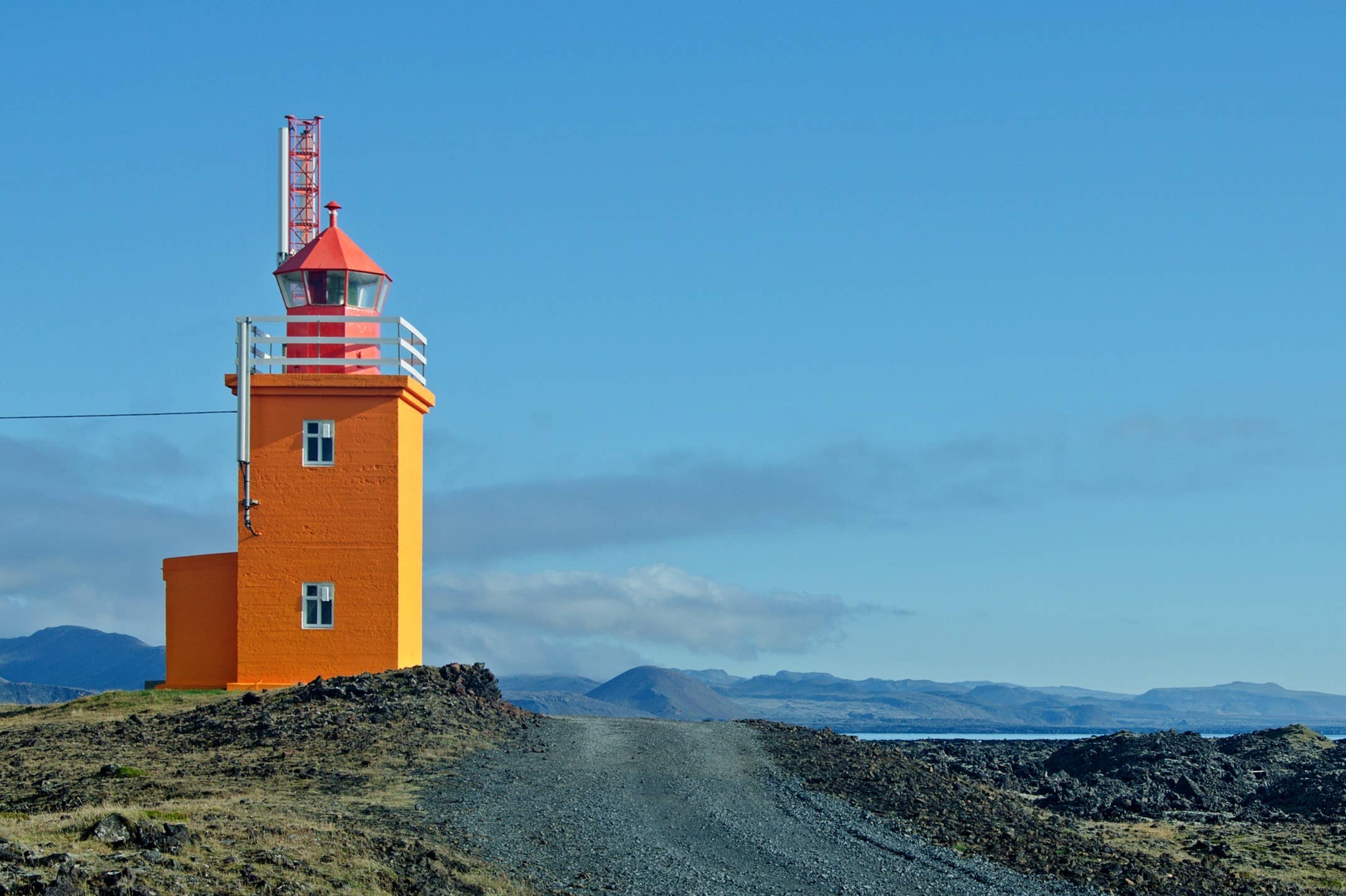 Grindavík town and harbor area within the Reykjanes Geopark landscape.