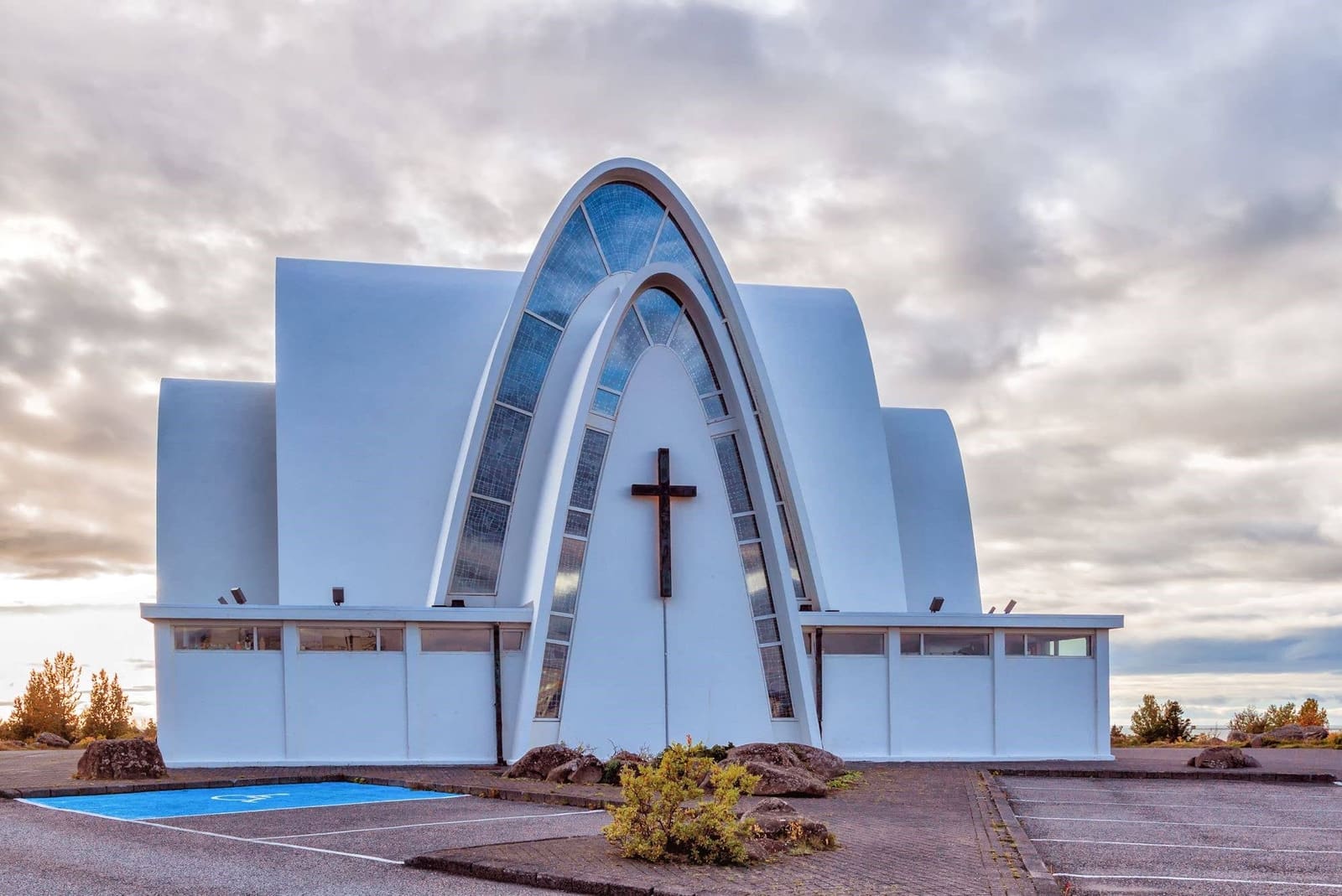 Kópavogskirkja Church standing on Borgarholt hill in Kópavogur.