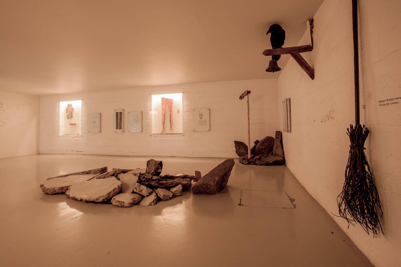 Exhibition displays inside the Museum of Icelandic Sorcery and Witchcraft in Hólmavík.
