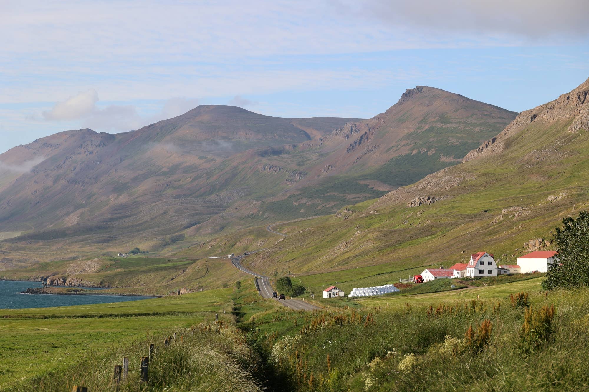 Dalvík below the Tröllaskagi mountains in North Iceland.