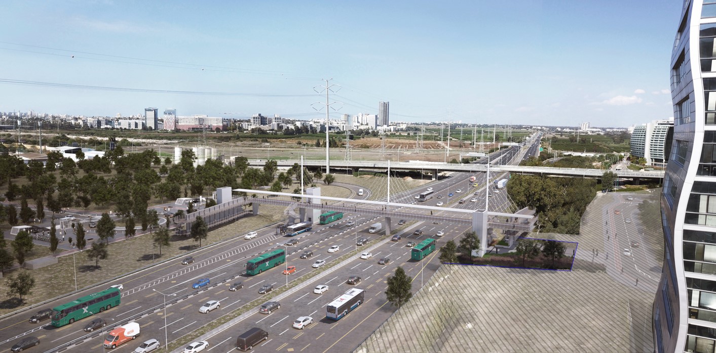 המטרופולין פ"ת: הוצג התכנון להקמת גשר חדש שיקשר בין תחנת הרכבת הקלה 'אם המושבות' לבין אזור התעשייה קרית אריה