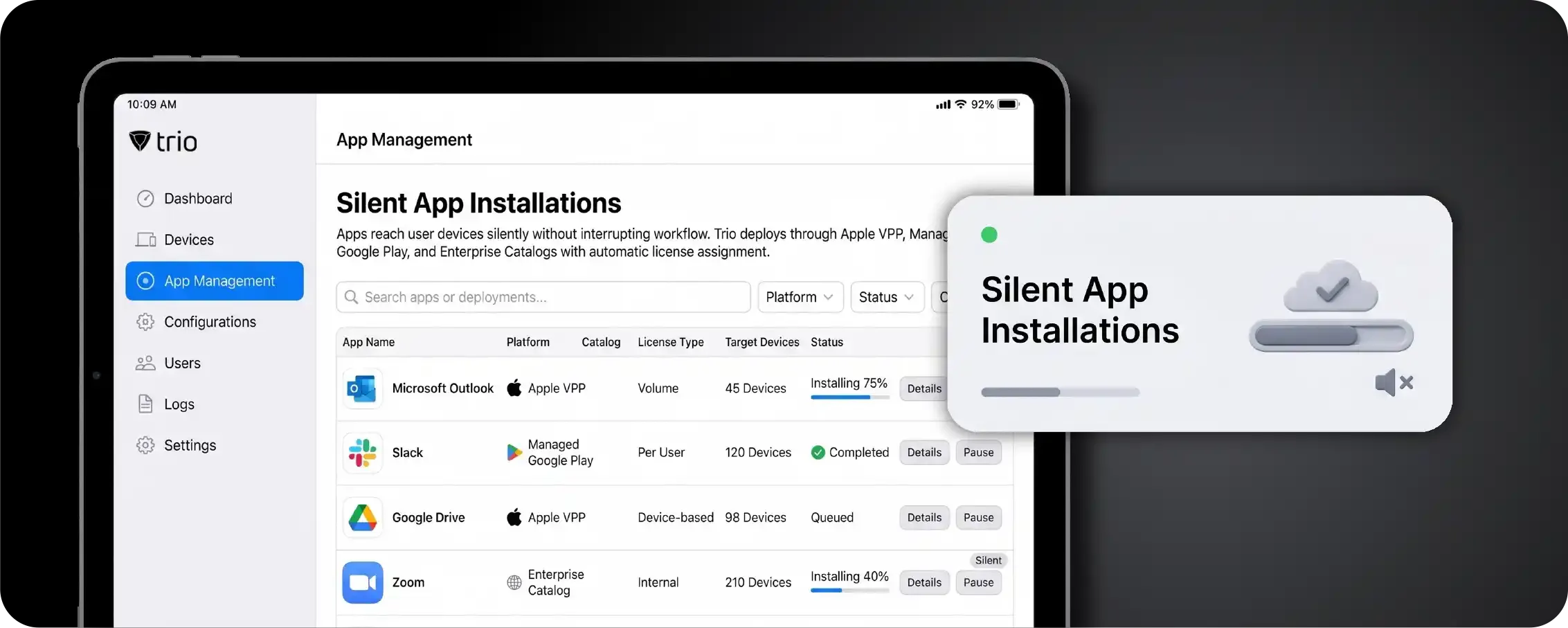 Silent App Installations