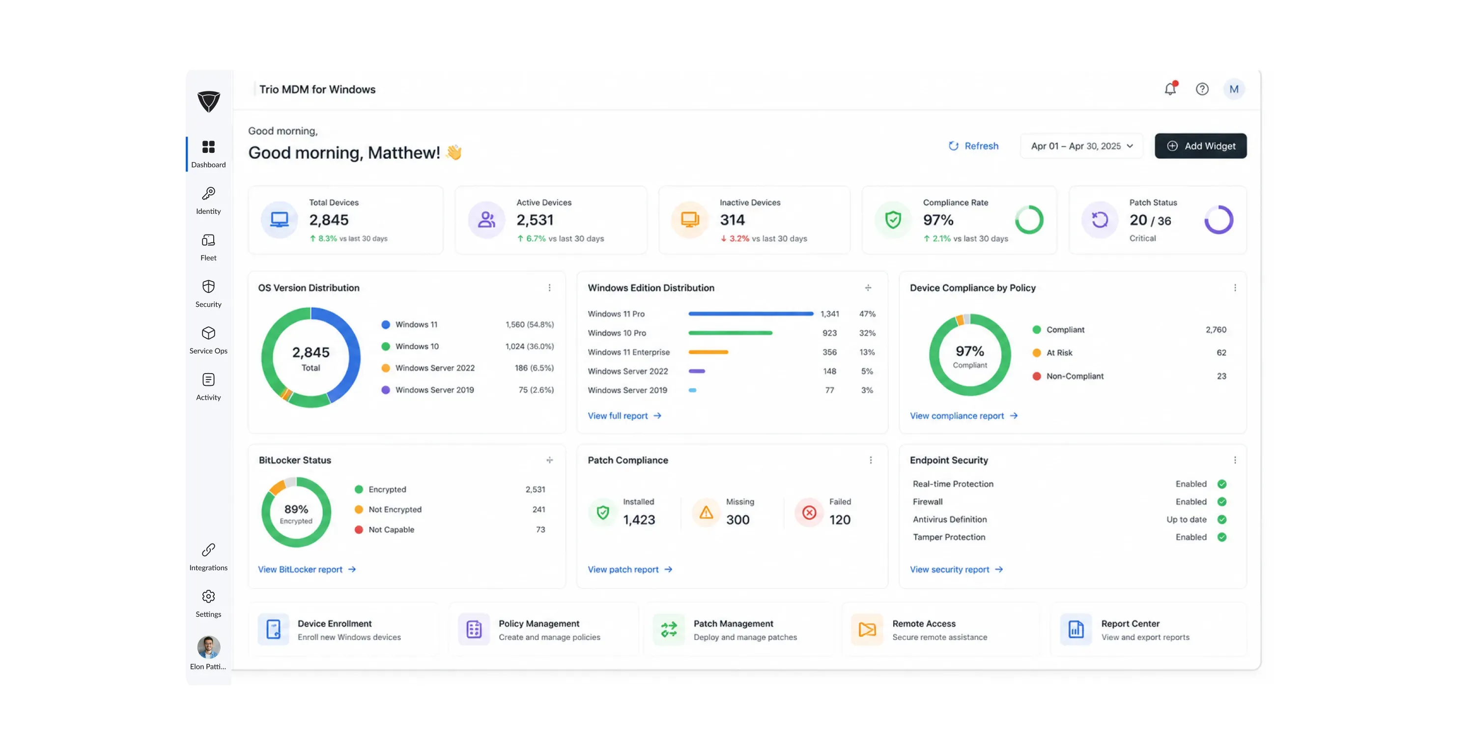 Dashboard mockup showing application interface