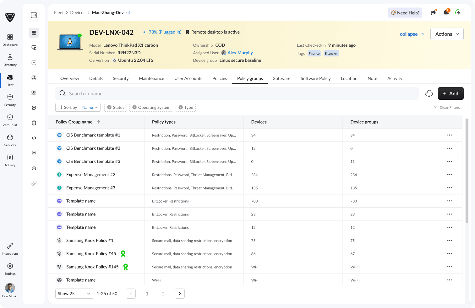 Dashboard mockup showing application interface