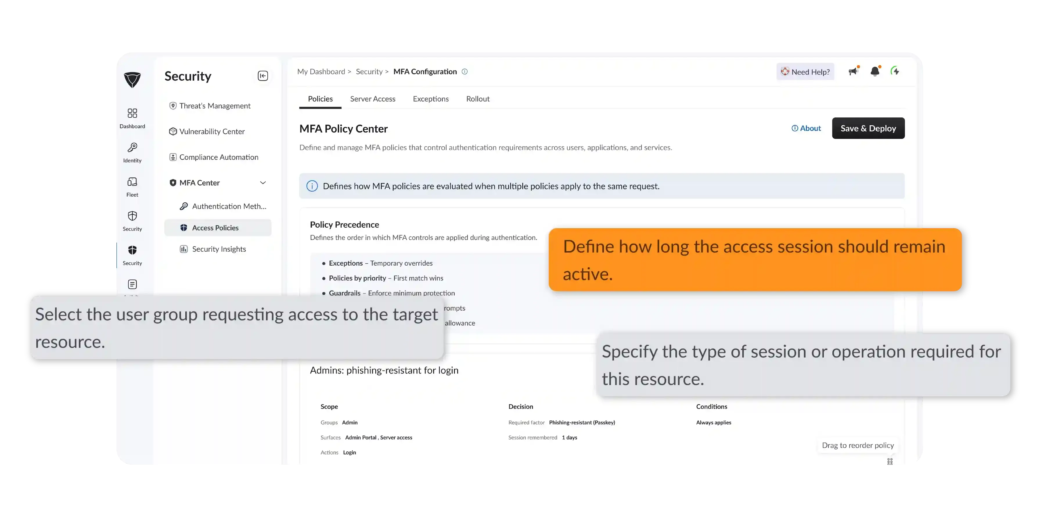 Dashboard mockup showing application interface