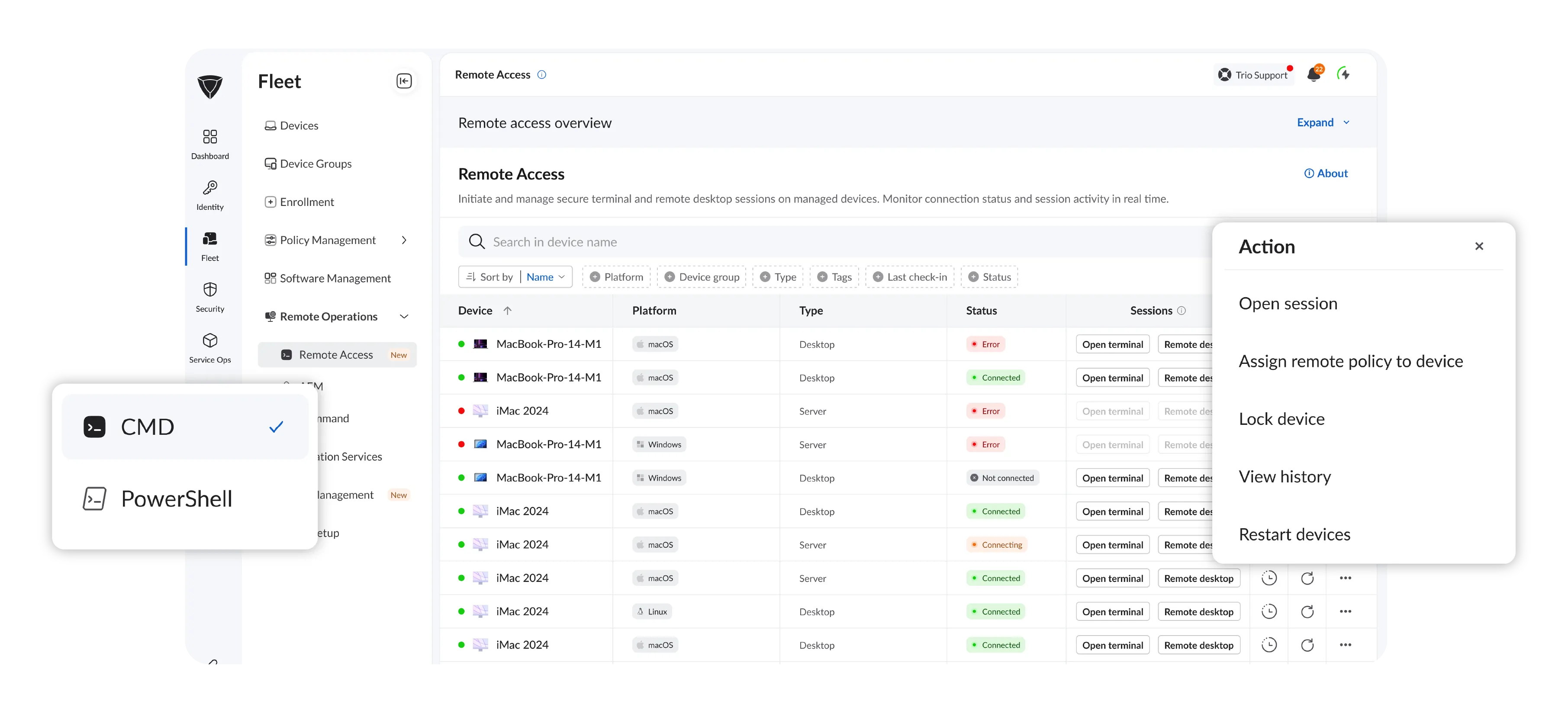 Dashboard mockup showing application interface