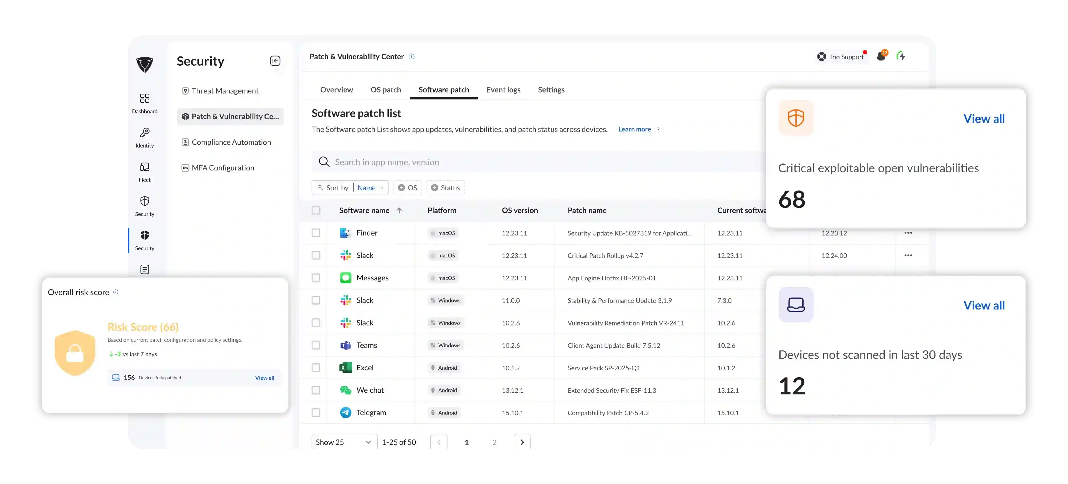 Dashboard mockup showing application interface