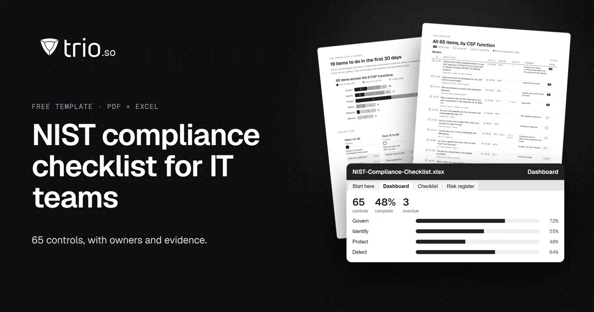 NIST Compliance Checklist for IT Teams (PDF + Excel)