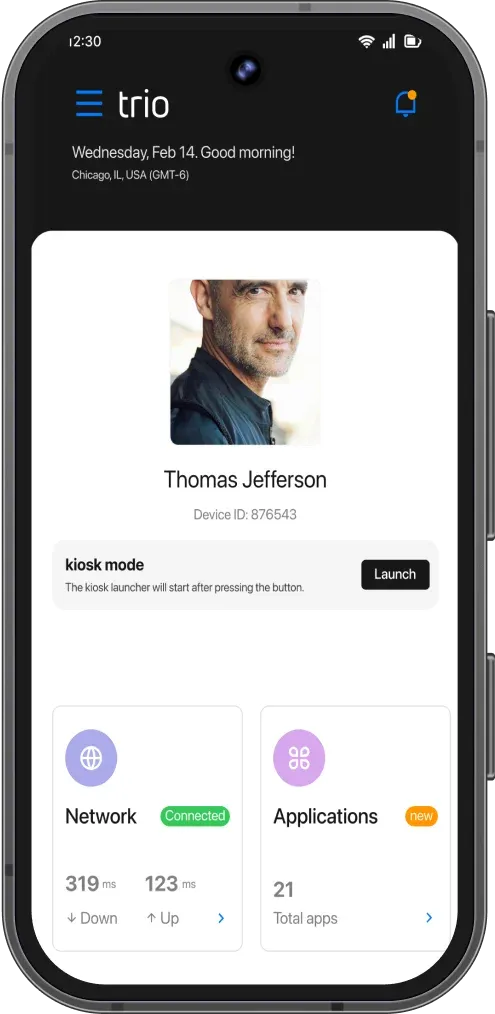Mobile app interface mockup