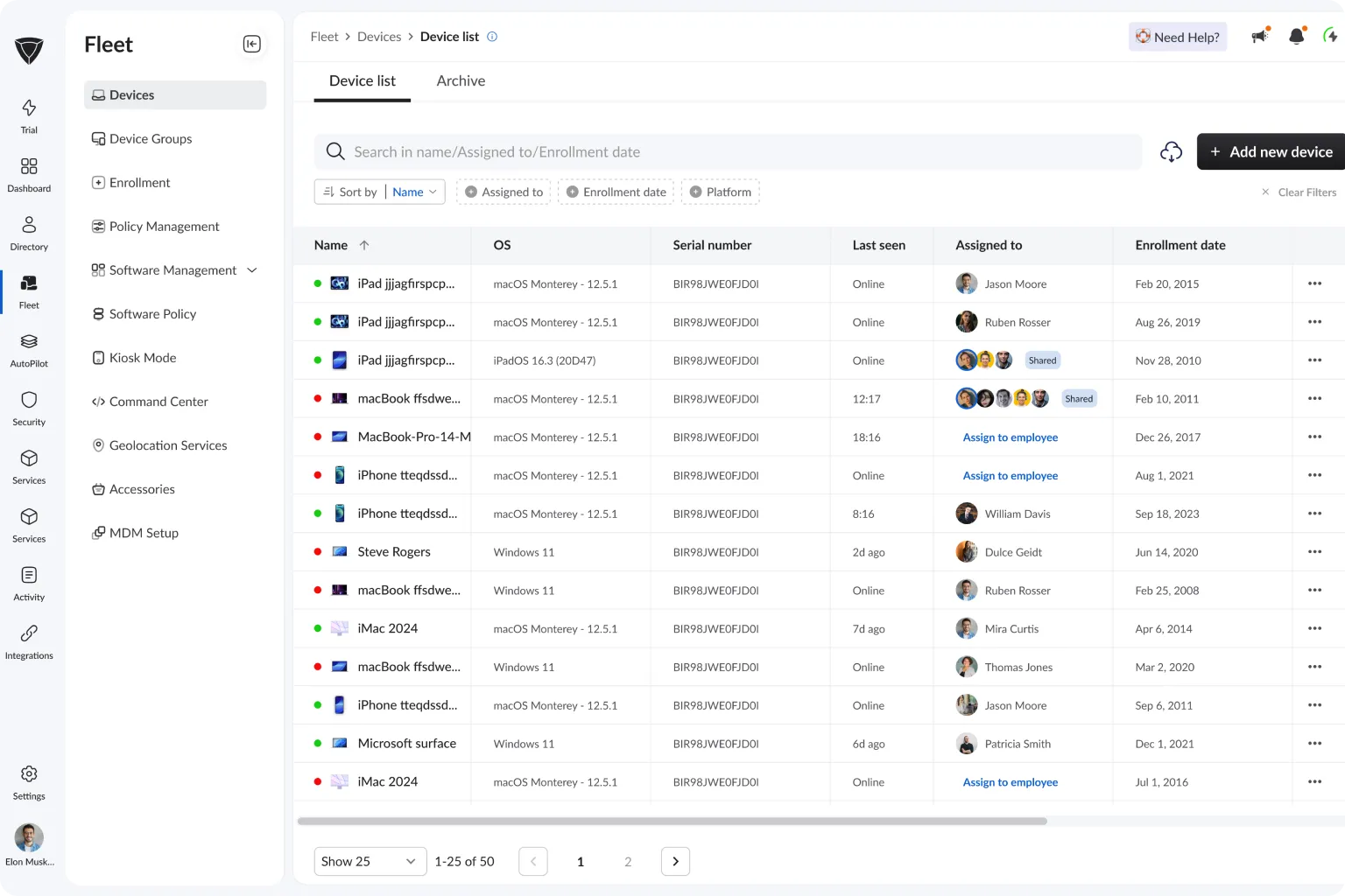 Dashboard mockup showing application interface