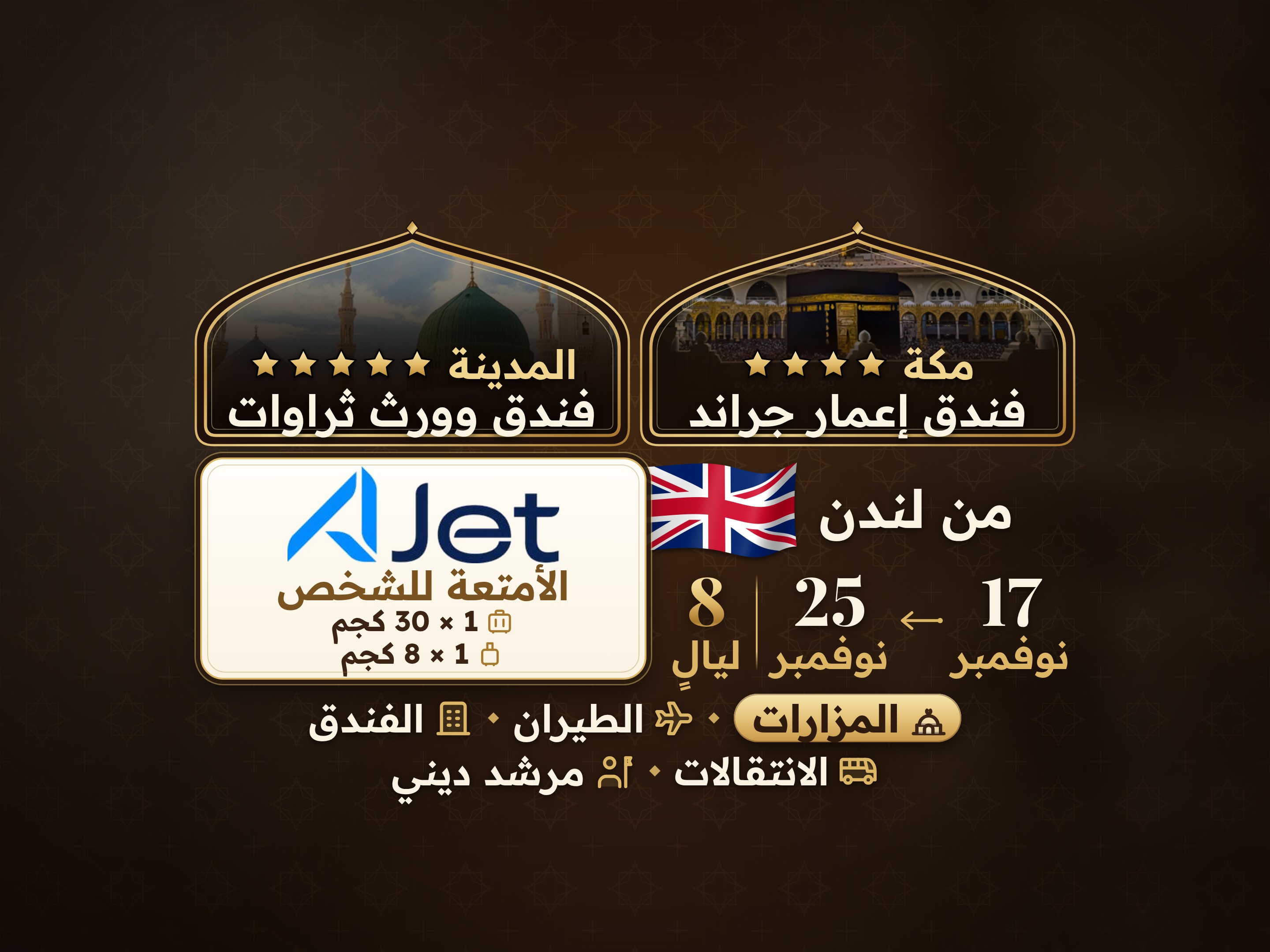 باقة العمرة لمدة 10 أيام من لندن، ثروات ورث المدينة ومكة إيمار جراند, مكة – Umrah Express – 1