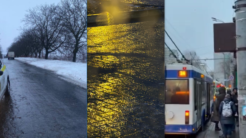  (VIDEO/FOTO) Moldova, sub gheață la propriu: Școlile închise, drumurile blocate, iar trotuarele transformate în patinuare