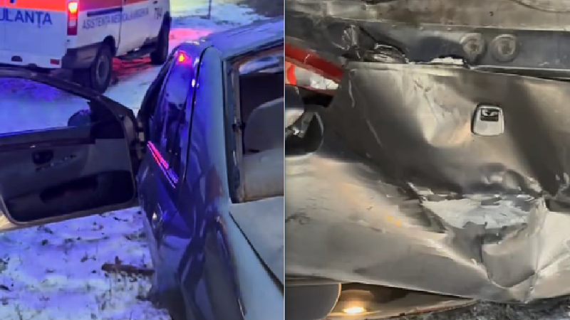  (VIDEO) Accident la Rezina: O tânără, spitalizată, după ce mașina în care se afla s-a răsturnat de pe traseu