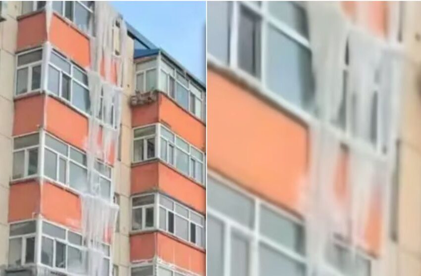  O femeie a uitat robinetul deschis după ce a făcut duș și a transformat blocul în care stătea într-un castel de gheață. Ce a urmat