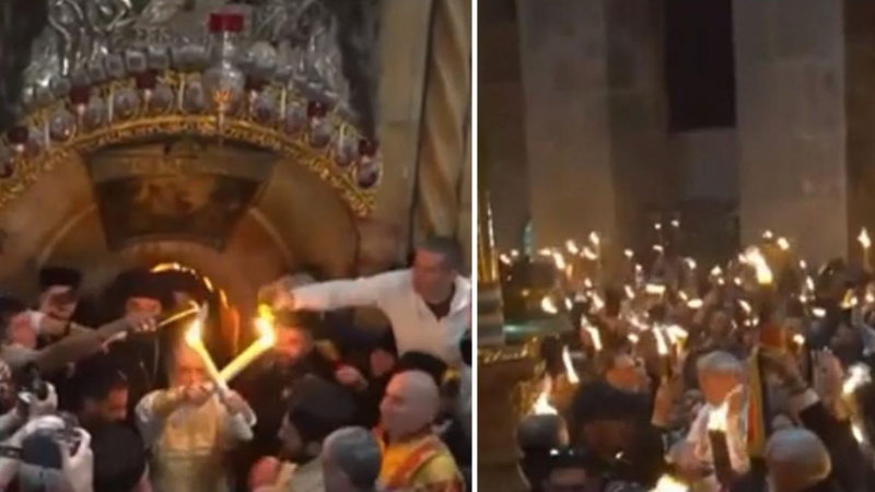  (VIDEO) Minunea s-a produs: S-a aprins Lumina Sfântă de la Ierusalim. Ce semnificaţie are