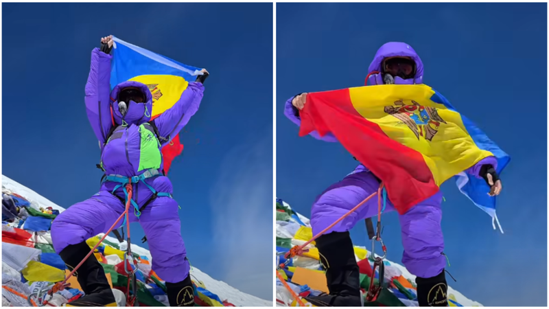  (VIDEO) „A fost foarte greu, dar nu imposibil!” O moldoveancă, pe vârful Everest: Am arborat steagul RM pe cel mai înalt punct din lume