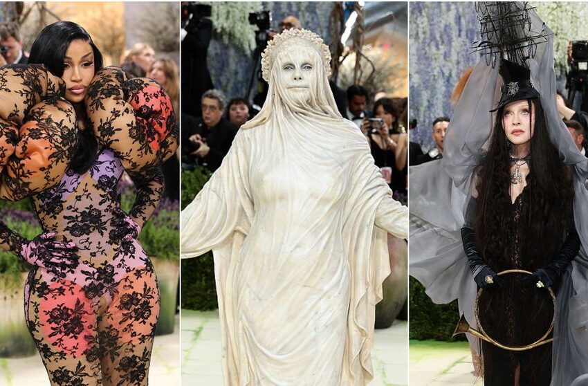  (VIDEO) Confuzie totală pe covorul roșu: Vedetele au confundat Met Gala cu Halloween-ul! Ținutele ridicole care au devenit virale: Madonna cu „barca” în cap și 7 „ajutoare” după ea