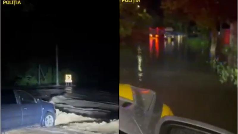  (VIDEO) Potop la Călărași și Ungheni: Digul unui iaz s-a rupt, după ploile torențiale de aseară. Oameni, blocați în mașini și pe acoperișuri