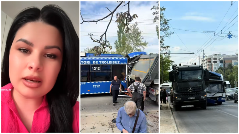  (VIDEO) Oameni răniți, țipete și bucăți de sticlă pe podea și scaune: Imagini din troleibuzul accidentat grav ieri la Buiucani, făcute publice de o pasageră