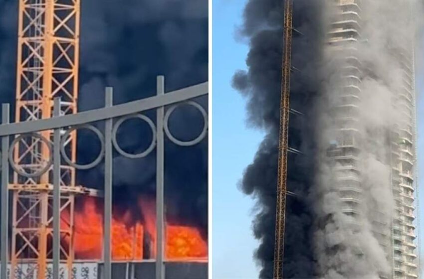  Imagini apocaliptice din Dubai Marina! Un zgârie-nori de 50 de etaje, curprins de flăcări