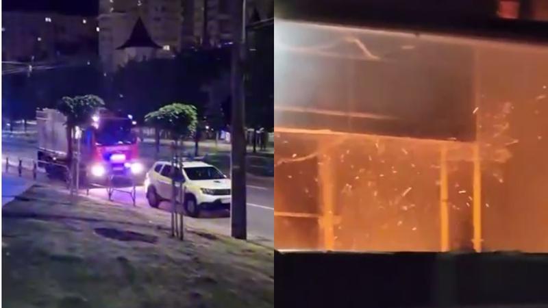  (VIDEO) Incendiu nocturn la un magazin de la Ciocana: Mai multe echipaje de pompieri au intervenit