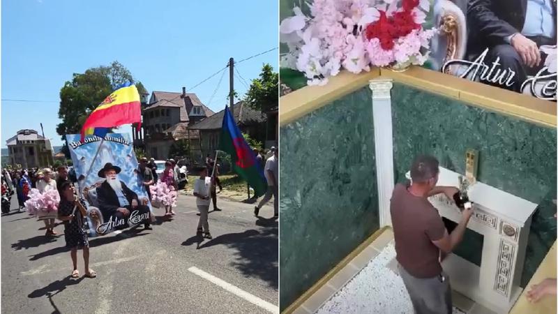  (VIDEO) Ultimul drum al Baronului romilor: Artur Cerari, petrecut de sute de oameni cu lăutari și tradiții