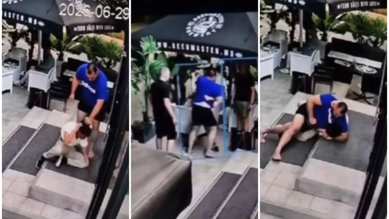 (VIDEO 18+) Bătaie cruntă într-un restaurant din orașul Râșcani: Administratorul localului, trântit la pământ, apoi bătut cu pumnii și picioarele de un bărbat