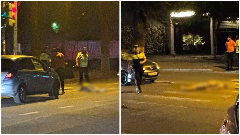  (FOTO/VIDEO) Un bărbat, nemișcat la sol, după ce a fost lovit de o mașină, pe str. Vasile Alecsandri, noaptea trecută: Poliția, la fața locului